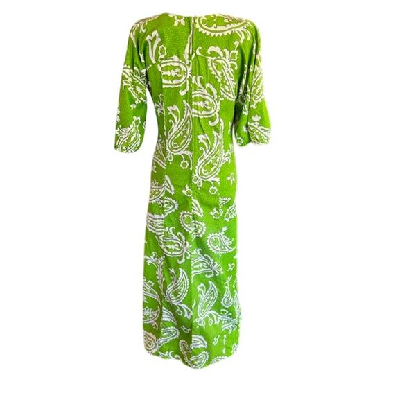 Vintage 1960s Toriki Hawaii Green Maxi Dress Women’s M-L - Picture 4 of 8